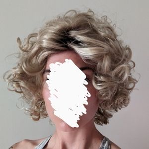 Adjustable Curly Blonde Bob Wig